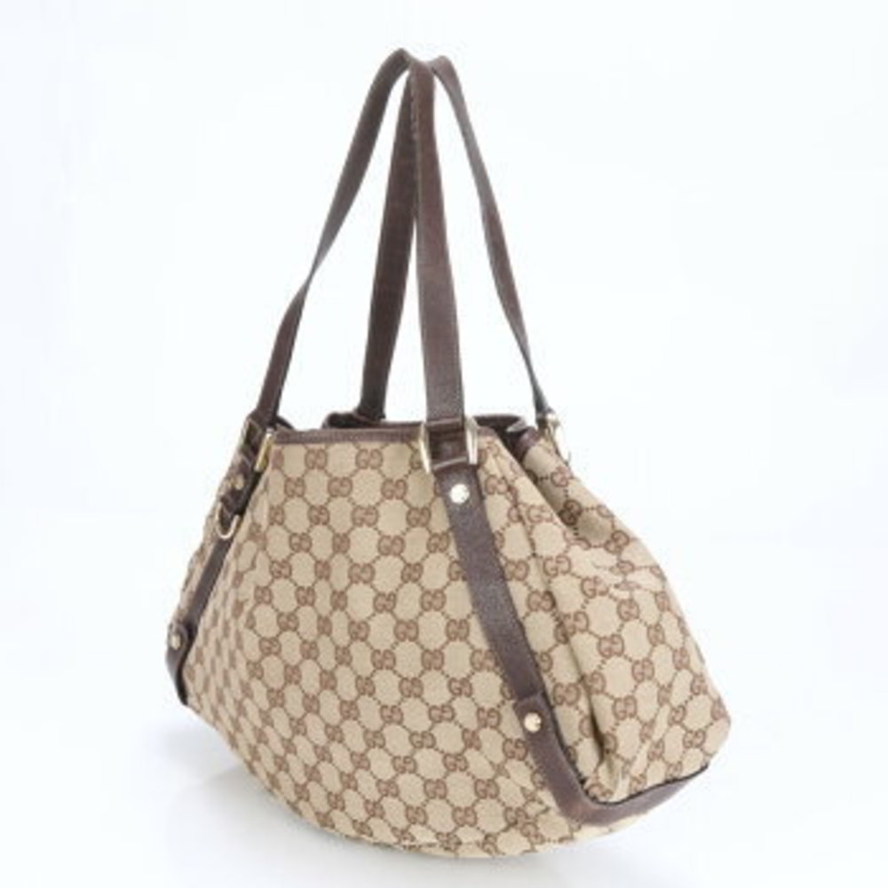 Gucci GG canvas leather Shoulder Bag Tote beige brown - Picture 5 of 11